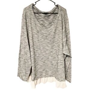 Torrid Plus Size 6X Jumper Sweater Knit Lace Bottom Scoop Neck Gray